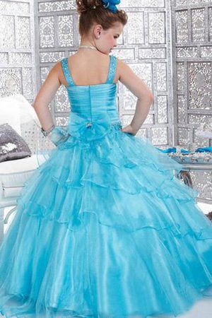 Organza Empire Taille Ärmellos Blumenmädchenkleid mit Blume mit Rüschen