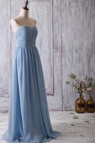 Klassisches Chiffon Herz-Ausschnitt Reißverschluss Brautjungfernkleid mit Rüschen