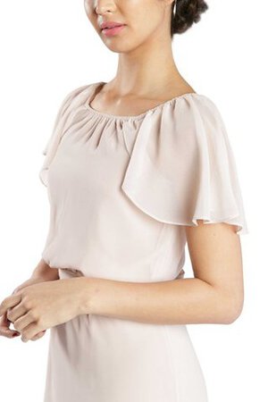 Kurze Ärmeln Schulterfrei Chiffon Knielanges Abschlusskleid mit Schmetterlingsknoten