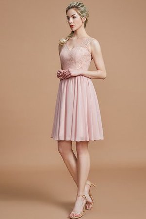 Reißverschluss Ärmellos Chiffon Prinzessin V-Ausschnitt Brautjungfernkleid