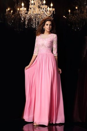 Prinzessin Empire Taille Schaufel-Ausschnitt Bodenlanges Abendkleid mit Applike