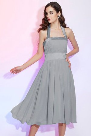 Chiffon Normale Taille Plissiertes Brautjungfernkleid mit Drapierung ohne Ärmeln