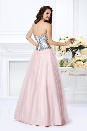 Duchesse-Linie Natürliche Taile Satin Bodenlanges Quinceanera Kleid mit Perlen