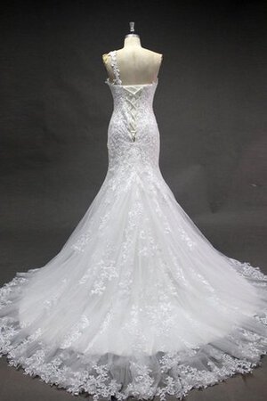 Ärmellos Bodenlanges Luxus Brautkleid mit Rücken Schnürung mit Bordüre