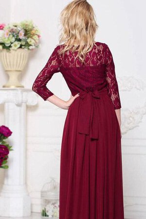 Plissiertes Chiffon Dreiviertel Länge Ärmeln Ärmellos Brautmutterkleid mit langen Ärmeln