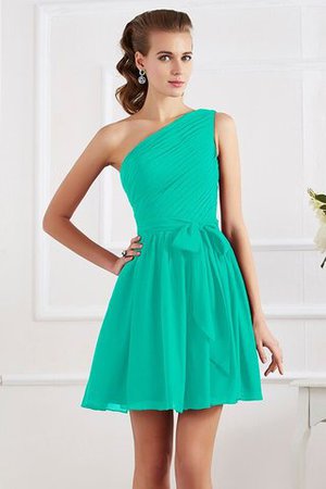 Ein Schulterfreies Chiffon A-Line Mini Brautjungfernkleid ohne Ärmeln