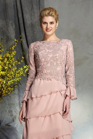 Reißverschluss Etui Lange Ärmeln Schaufel-Ausschnitt Bodenlanges Brautmutterkleid