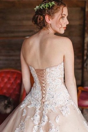 Tüll Natürliche Taile Duchesse-Linie Bodenlanges Quinceanera Kleid mit Applikation