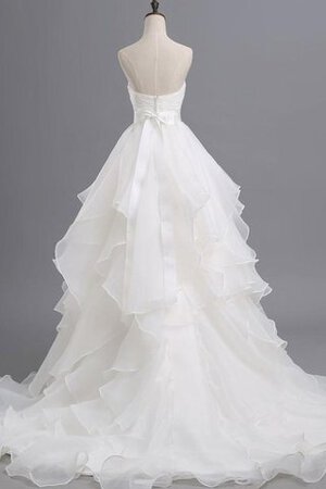 Drapiertes Spaghetti Träger Ärmellos Organza Brautkleid mit offenen Rücken