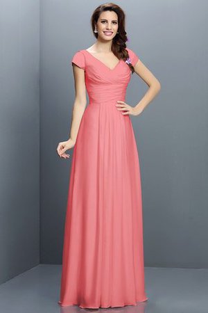 A-Line V-Ausschnitt Prinzessin Chiffon Anständiges Brautjungfernkleid