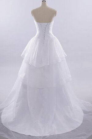 Ärmelloses A-Linie Geschichtes Herz-Ausschnitt Brautkleid mit Bordüre