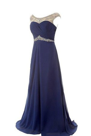 Normale Taille Kurze Ärmeln Schlüsselloch Rücken Perlenbesetztes Chiffon Brautmutterkleid