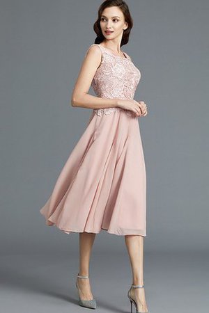 Chiffon A Linie Natürliche Taile Schaufel-Ausschnitt Wadenlanges Brautmutterkleid