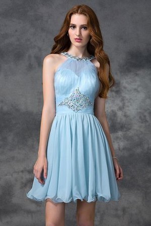 Prinzessin Ärmelloses Normale Taille Schaufel-Ausschnitt Cocktailkleid aus Chiffon