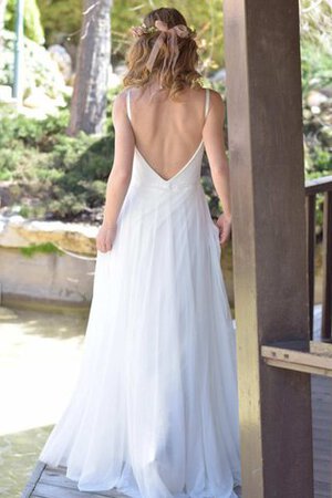 Ärmellos A-Line Schlichtes Brautkleid mit Bordüre mit offenen Rücken