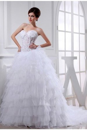 Organza Ärmellos Kapelle Schleppe Empire Taille Brautkleid mit Rücken Schnürung