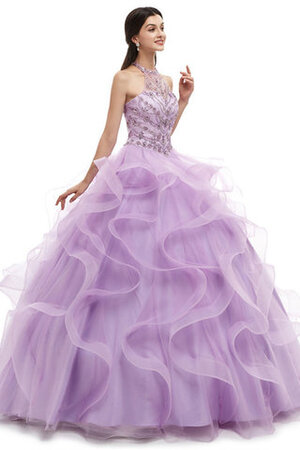 Charmant Satin Sittsames Bodenlanges Glamouröses Quinceanera Kleid