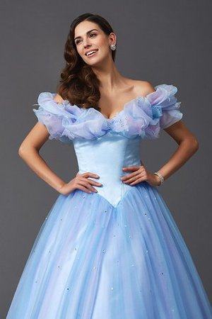 Schulterfrei Duchesse-Linie Normale Taille Anständiges Quinceanera Kleid mit Perlen