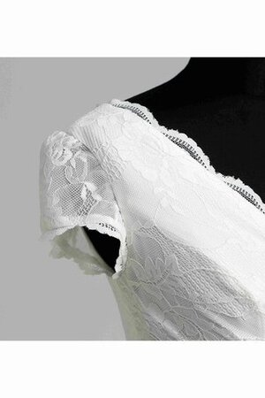 Kurze Ärmeln Reißverschluss Schlichtes Romantisches Brautkleid mit gekappten Ärmeln