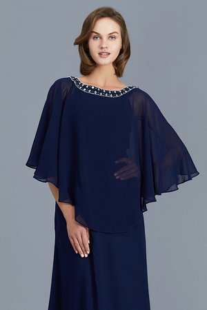 Enges Chiffon Perfekt Bodenlanges Brautmutterkleid mit Perlen