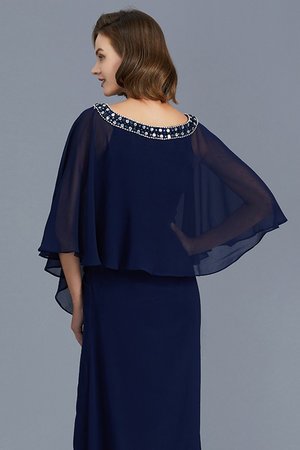 Enges Chiffon Perfekt Bodenlanges Brautmutterkleid mit Perlen