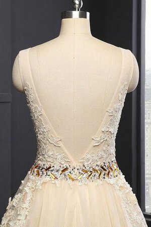 Normale Taille Paillettenbesetztes Tüll Brautkleid aus Paillette mit gekappten Ärmeln