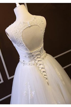 Natürliche Taile Bodenlanges Extravagantes Brautkleid mit Bordüre aus Tüll