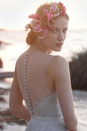 Perlenbesetztes Prächtiges Legeres Brautkleid mit Bordüre mit Applike