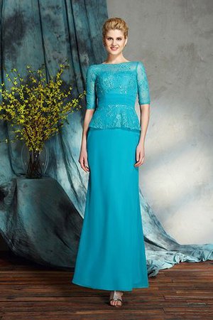 Ärmelloses Chiffon Enges Bodenlanges Brautmutterkleid mit Applikation