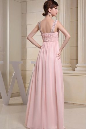 Chiffon Empire Taille Plissiertes Spaghetti Träger Abendkleid mit Kristall