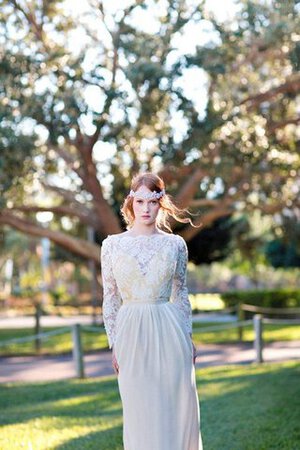 Plissiertes A Linie Luxus Schlichtes Brautkleid aus Chiffon