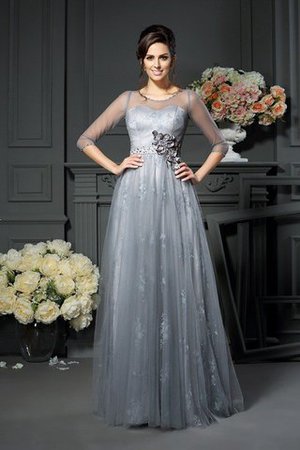 Ärmellos Schaufel-Ausschnitt A-Line Natürliche Taile Satin Brautmutterkleid