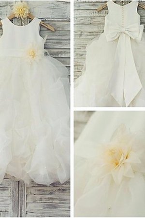 Ärmellos Duchesse-Linie Organza Normale Taille Blumenmädchenkleid mit Blume