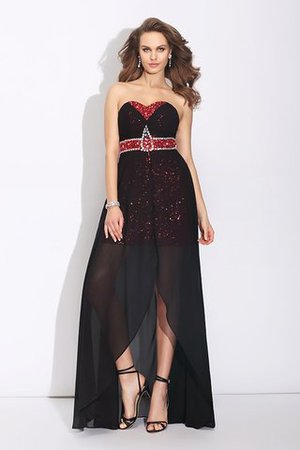 Herz-Ausschnitt Paillette Empire Taille A-Linie Rocklänge-asymmetrisches Ballkleid