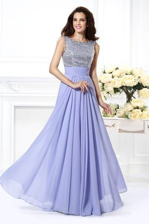 Normale Taille Rückenfreies Prinzessin Abendkleid aus Chiffon mit Bordüre