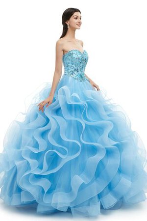 Aufregend Satin Romantisches Quinceanera Kleid mit Rücken Schnürung mit Rüschen