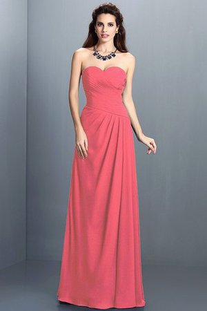 Herz-Ausschnitt Chiffon Prinzessin Reißverschluss Sittsames Brautjungfernkleid