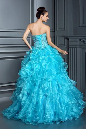 Duchesse-Linie Empire Taille Organza Ärmelloses Perlenbesetztes Quinceanera Kleid