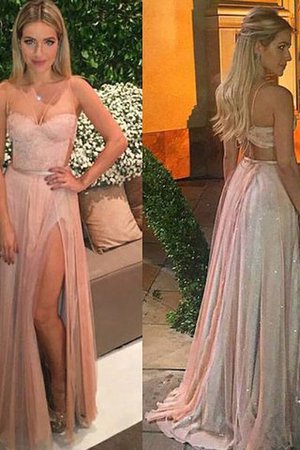 Ärmelloses Reißverschluss natürliche Taile Ballkleid aus Chiffon mit Bordüre