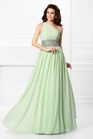 Chiffon Ein Schulterfreies Reißverschluss A-Line Abendkleid mit natürlicher Taille