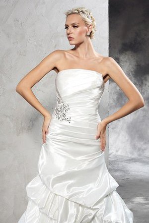 Trägerlos Normale Taille Satin Drapiertes Anständiges Brautkleid