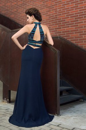 Zwei Stück Perlenbesetztes Chiffon Sittsames Ballkleid mit natürlicher Taille