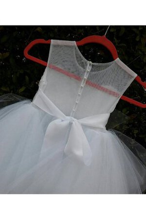 Duchesse-Linie Ärmelloses Juwel Ausschnitt Blumenmädchenkleid mit Schleife mit Gürtel