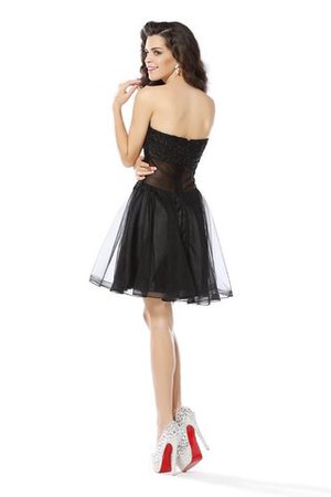 Satin Herz-Ausschnitt Ärmelloses Mini Cocktailkleid mit Reißverschluss