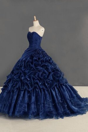 Tolle Bodenlanges Romantisches Quinceanera Kleid ohne Ärmeln mit Herz-Ausschnitt