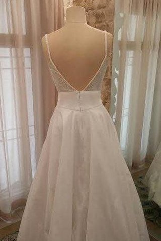 Empire Taille A-Line Bodenlanges Brautkleid mit Bordüre aus Taft