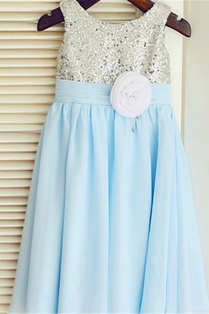 Paillette Paillettenbesetztes Prinzessin A Linie Chiffon Blumenmädchenkleid