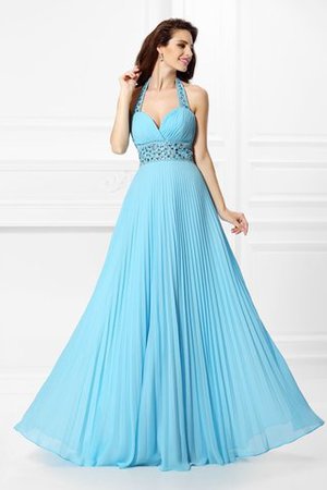 Prinzessin Natürliche Taile Chiffon Bodenlanges Ballkleid mit Reißverschluss