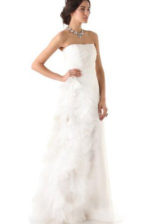 Rückenfreies Normale Taille Sweep Train Organza Sittsames Brautkleid