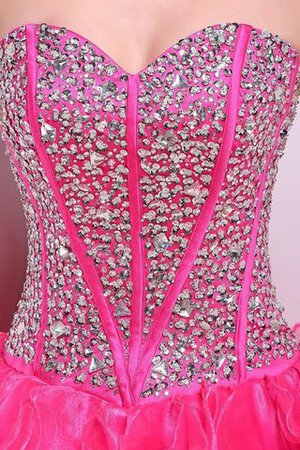 Duchesse-Linie Perlenbesetztes Natürliche Taile Stilvolles Quinceanera Kleid mit Rüschen
